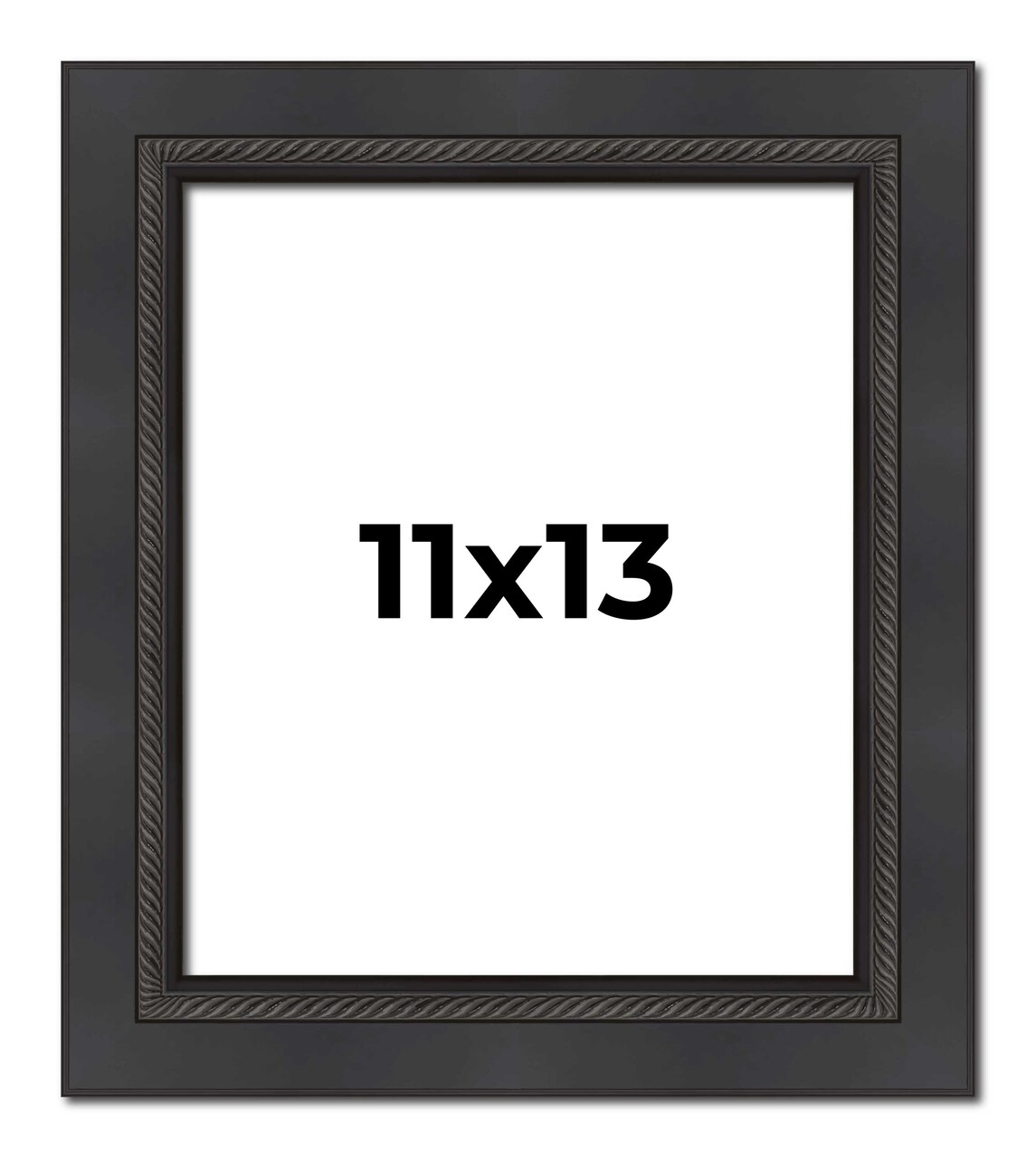 Photo Size Traditional Black Picture Frame - UV Acrylic, Foam Board Backing, Hanging Hardware